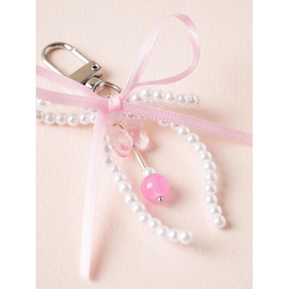 Брелок с бусинами из ленты Daiso