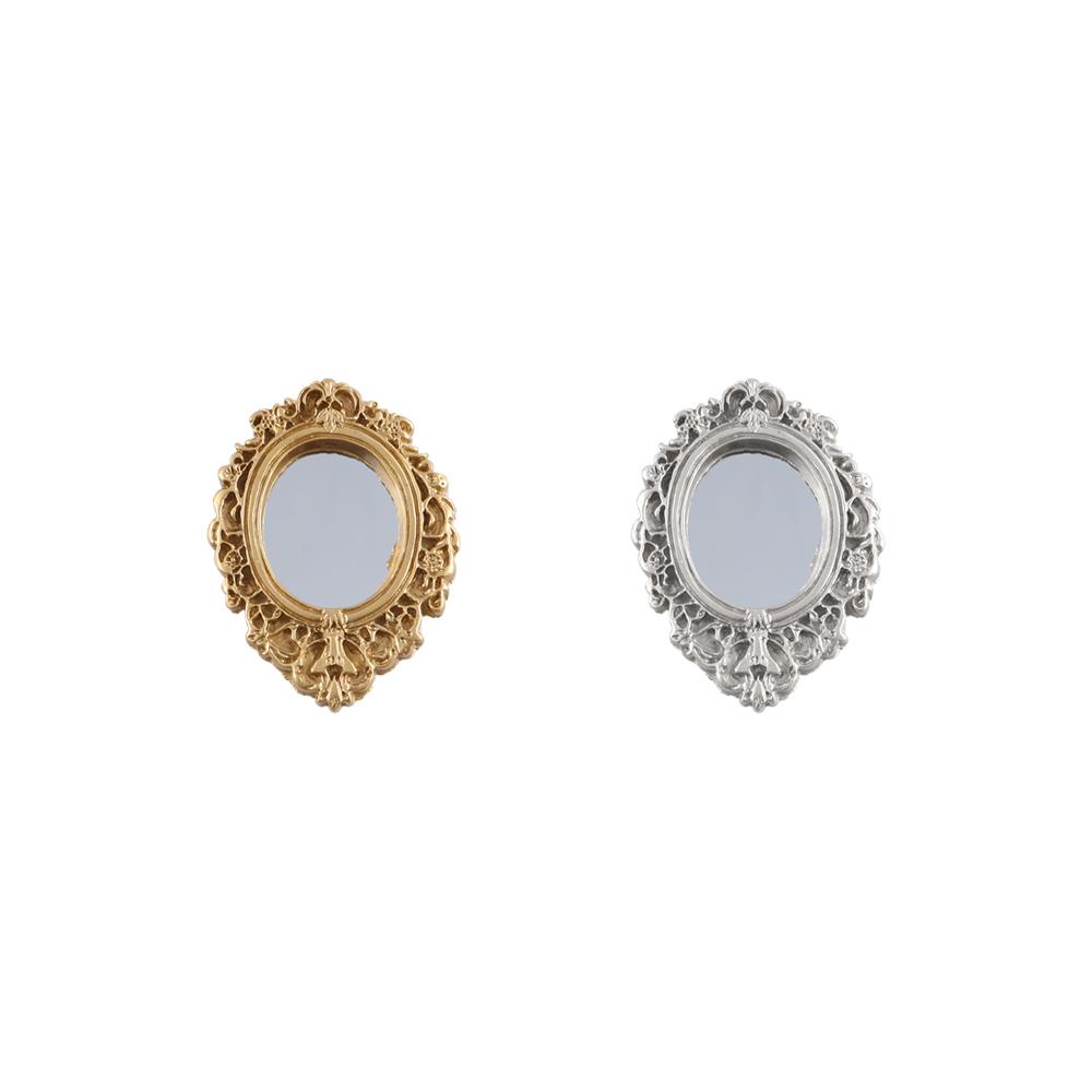 European Frame 1/12 Tiny Mini Victorian Dollhouse Mirror Miniature Ornament Furniture