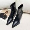 Роскошные женские ботильоны на высоком каблуке с острым носком, модная обувь, сексуальные элегантные женские туфли-лодочки 2025 зима, дизайнерские ботильоны для женщин