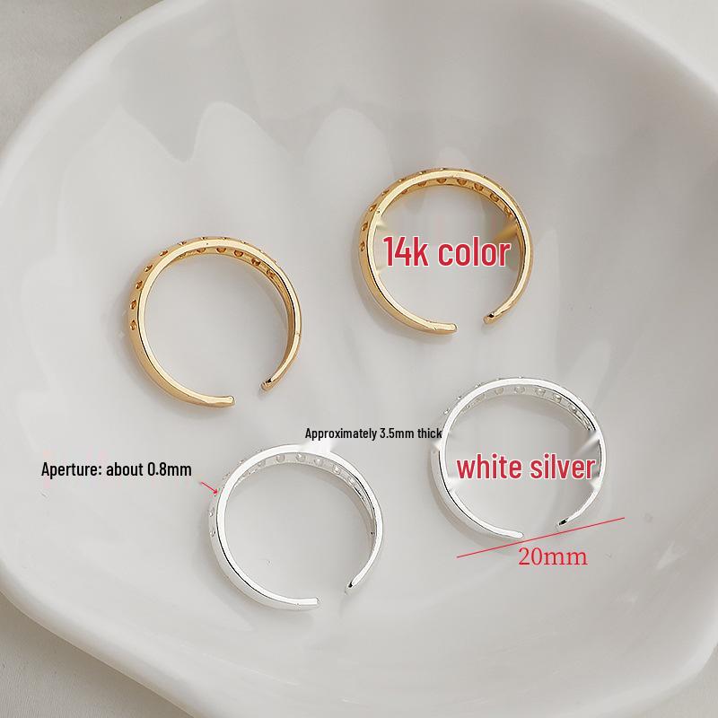 Регулируемое кольцо на палец с двумя рядами бусин, покрытое 14-каратным золотом, Аксессуар для проволочного плетения