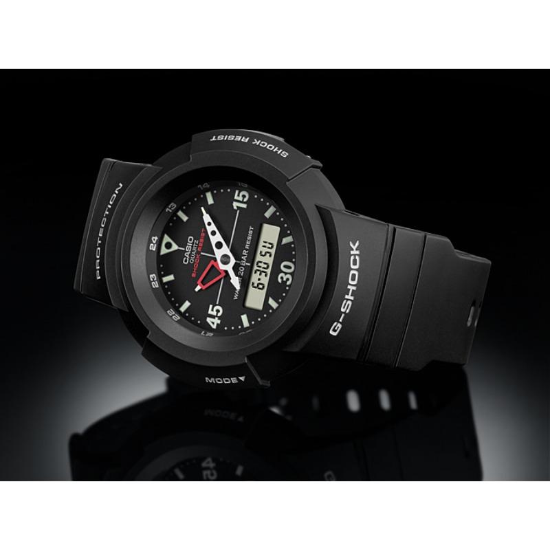 Casio Мужские часы G-SHOCK Аналоговые ударопрочные кварцевые часы из смолы 200 м водонепроницаемые AW-500E-1E
