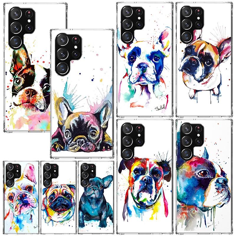 French Bulldog Dog Pug Phone Case For Samsung Galaxy S26 S25 Edge S24 FE S23 S22 Ultra S21 Plus S20 + Art Fundas Back Cover Gala