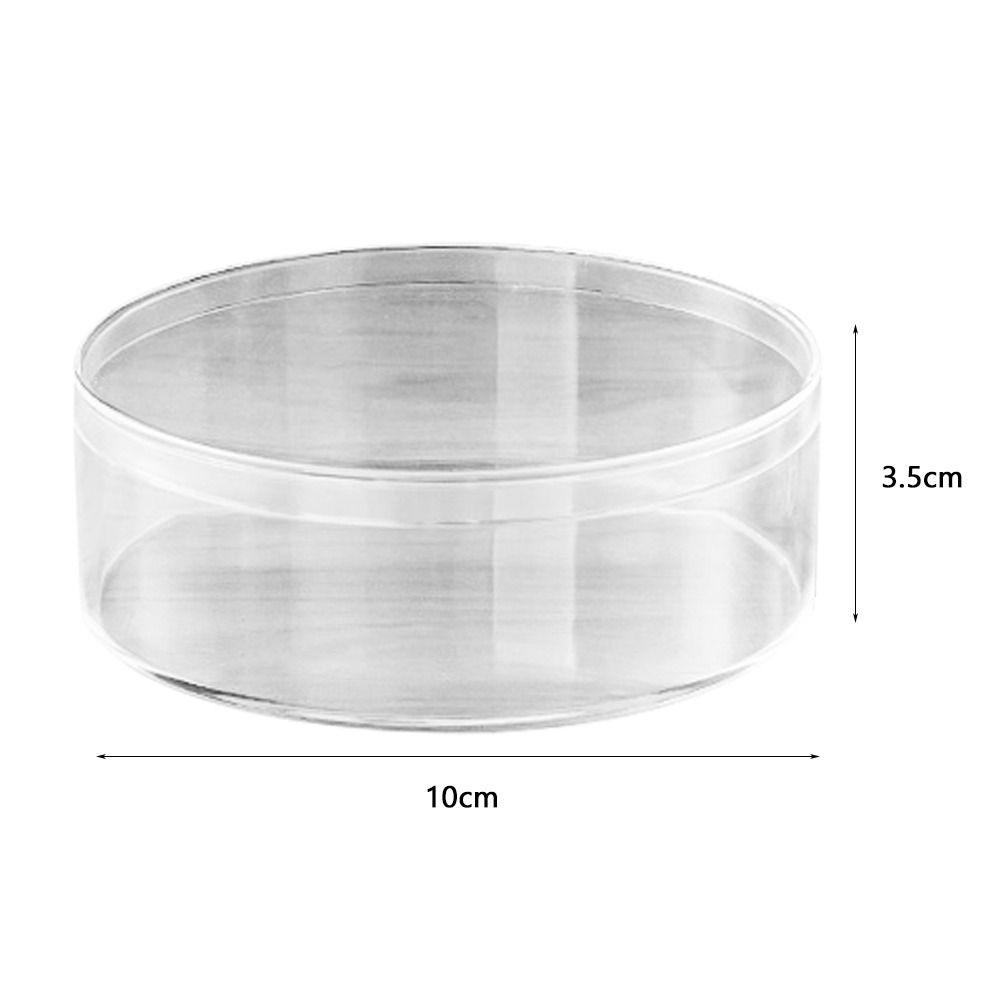 Round Storage Box Transparent Jewelry Box Practical Collection Containers Jewelry Nail Art Biscuit