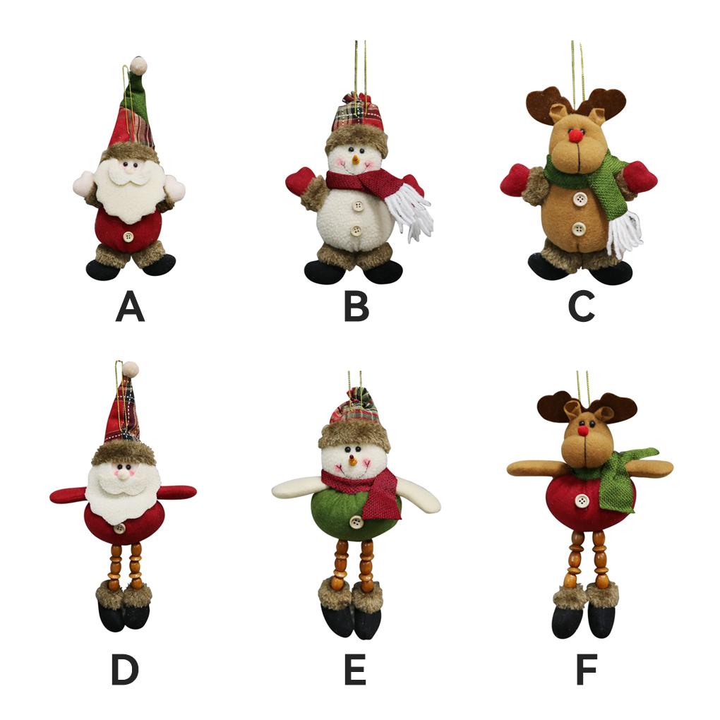 Home Office Portable Christmas Plush Doll Ornament Decorative Figure Wall Window Tree Reusable Hanging Decoration