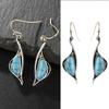 1 Pair Piercing Compact Lady Earrings Blue Turquoise Irregular Hook Dangle Earrings Jewelry Accessories