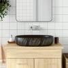 VidaXL Black Oval Countertop Washbasin 59x40x14 Cm Ceramic 155102