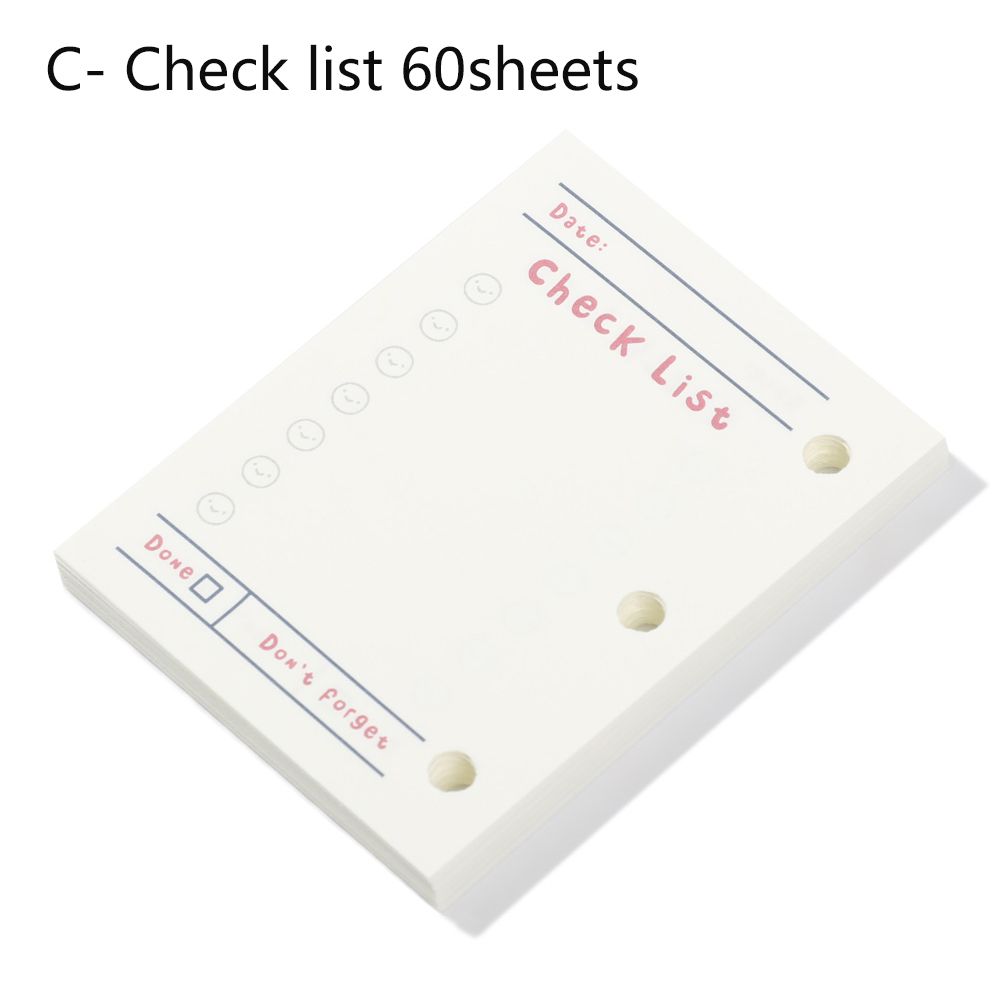 Блокнот на кольцах Внутренний блок Дневник 3 отверстия Сменные внутренние листы Листы для вставки