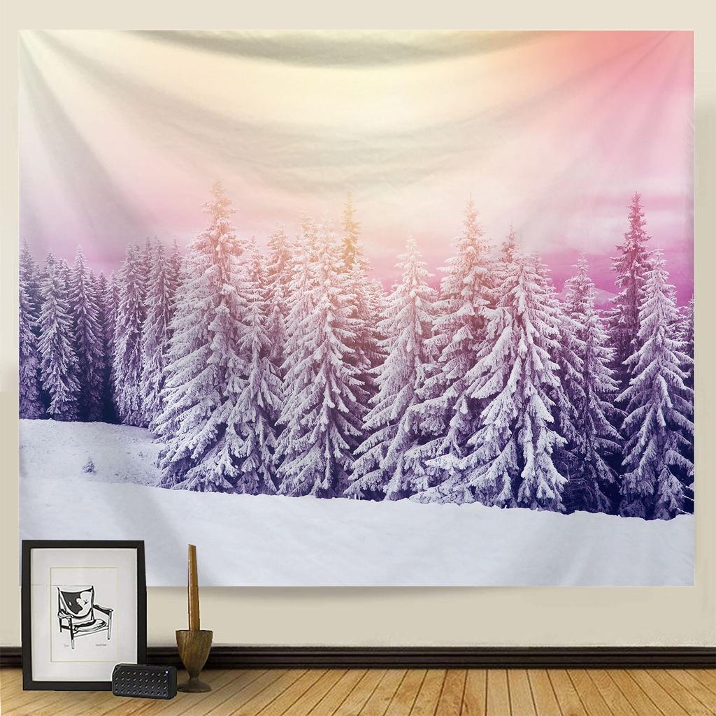 Гобелен Рождественская снежная сцена серии фон висит ткань дома гостиная спальня прикроватный настенный гобелен