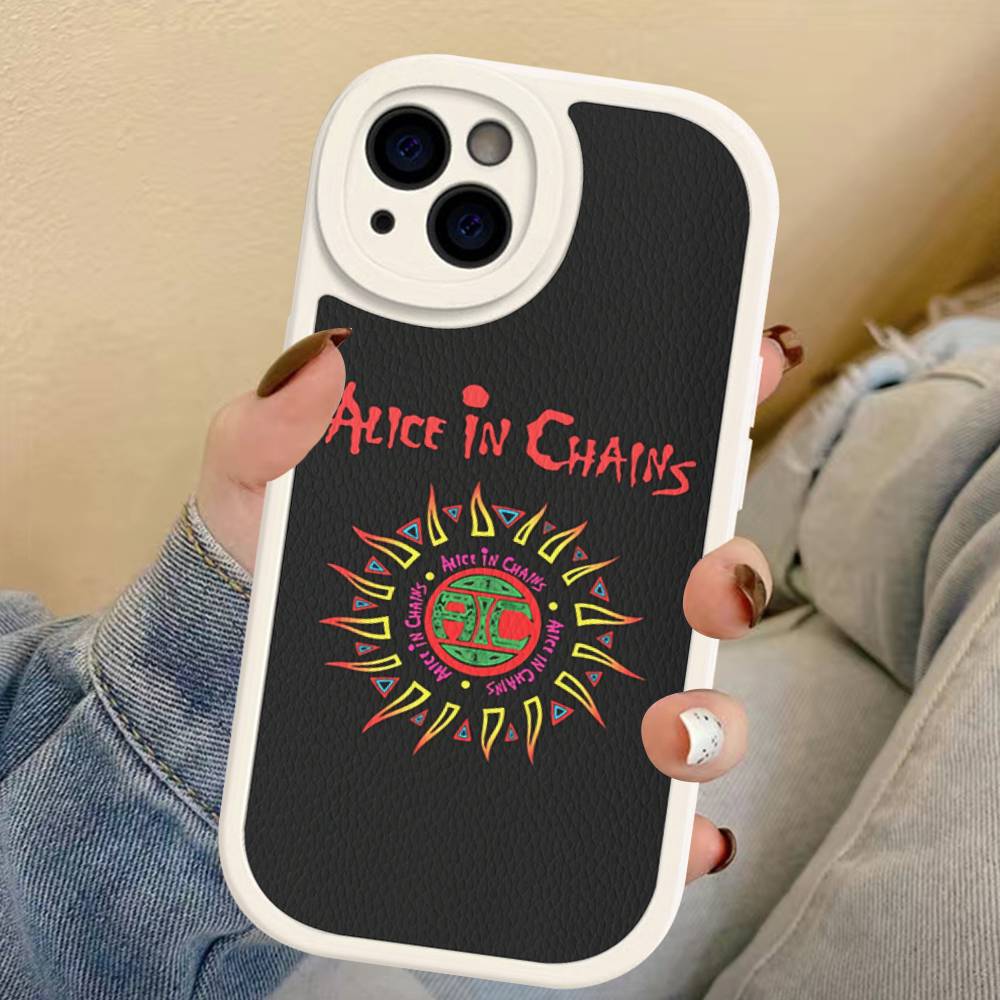 Чехол для телефона Band A-Alice I-In C-Chains для iPhone 16 15 14 13 12 11 Pro Max Plus Ударопрочный кожаный чехол