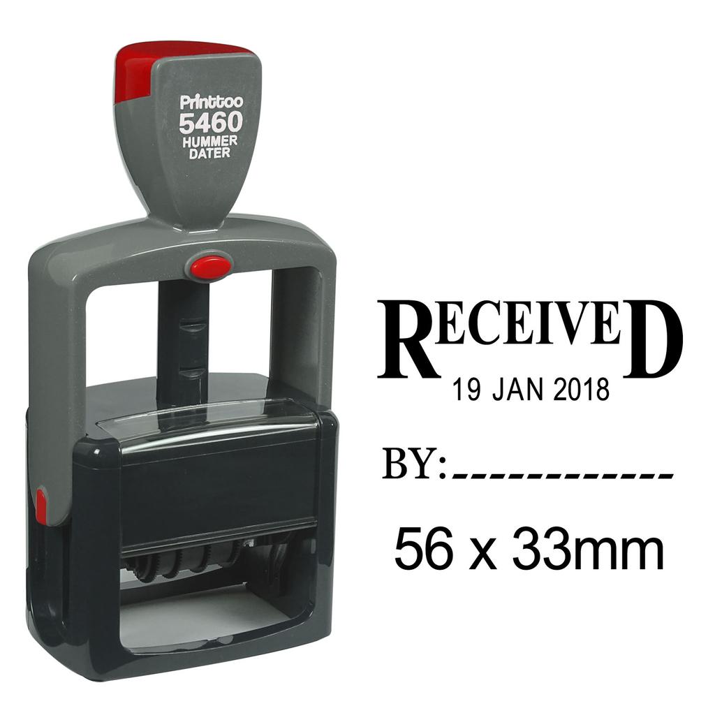 Printtoo Self Inking Office Stationery Heavy Duty Dater Stamp With Received By Text Date Rubber
