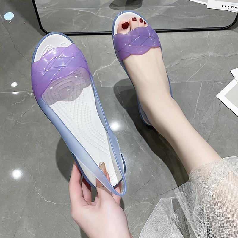 TUINANLE Women Wedge Sandals Summer Open Toe Jelly Shoes Anti-slip Casual Ladies Platform Shoes