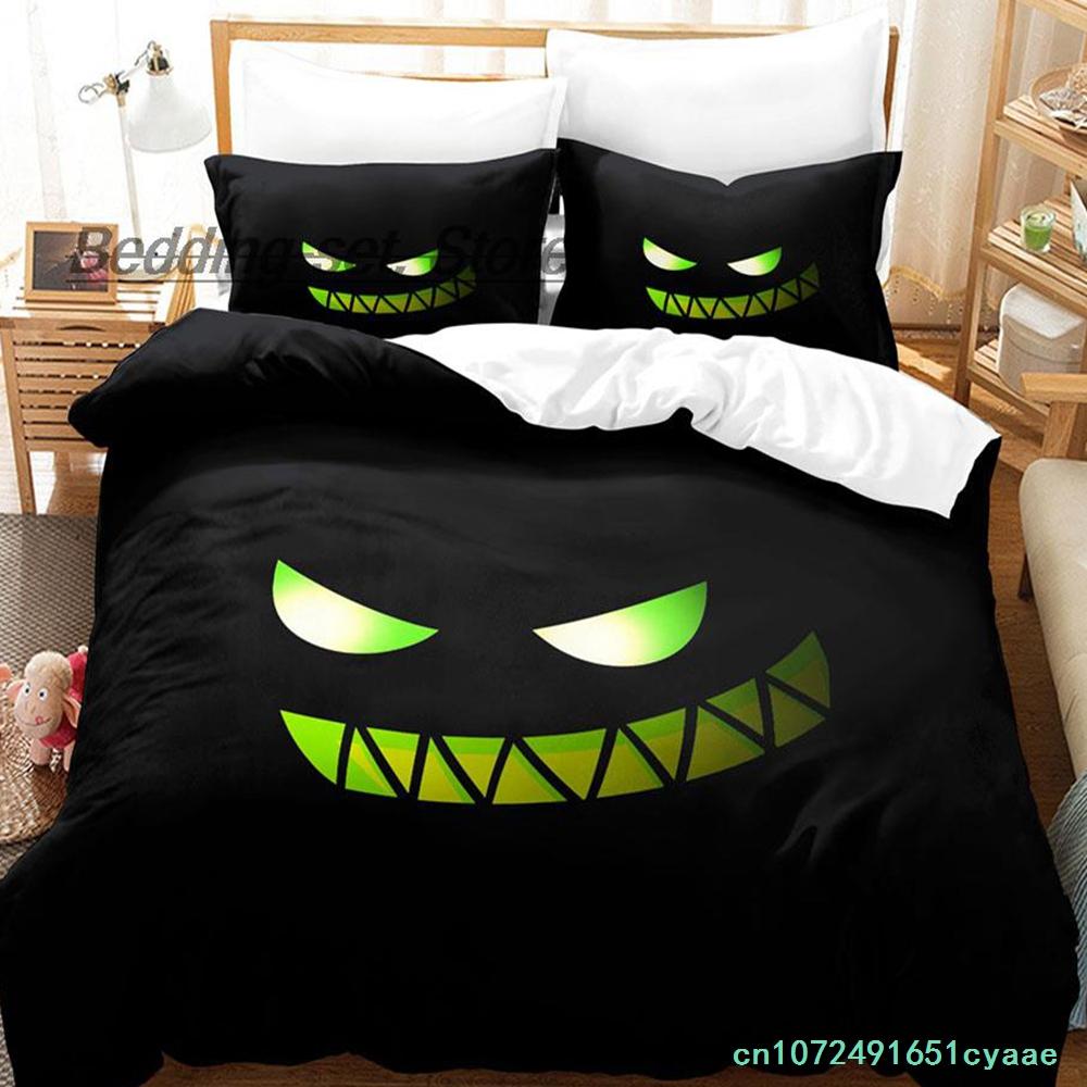 Комплект постельного белья Hip Hop Angry Geometry Dash Single Twin Full Queen King Size, комплект постельного белья Game Bedroom Duvetcover Sets Anime Bed