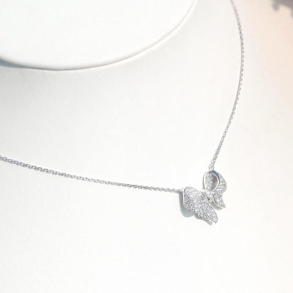 Новое модное элегантное женское ожерелье с бантом и бриллиантами, помолвочное ожерелье для женщин, простое ювелирное украшение на годовщину свадьбы
