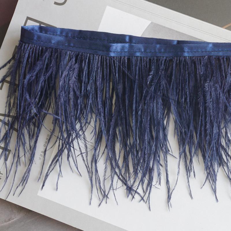 Decorative Feather Cloth Strip 10-15Cm Ostrich Hair Cloth Edge Dress Cuffs Latin Dance Skirt Diy Clothing Accessories