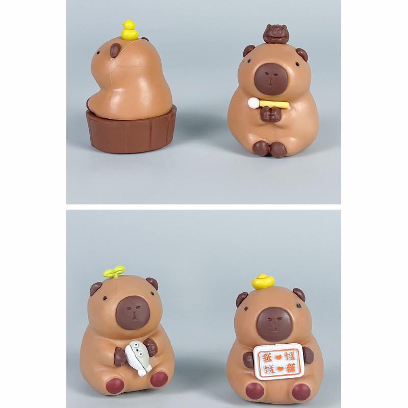 Cute Cartoon Bath Capybara Mini Model Ornament Set For Cute Toy Fans