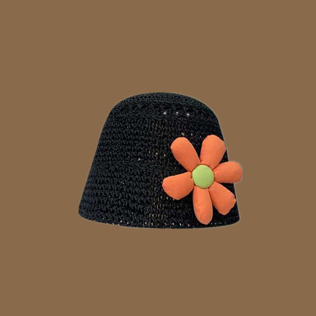 Handmade straw hat women's spring and summer small fresh sun hat travel sun protection hat sweet versatile fisherman hat