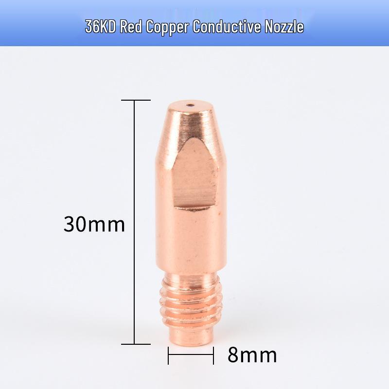 Аргонодуговая сварочная горелка Binzel Style 36KD: Полностью медный изогнутый наконечник, контактный наконечник, защитный стержень, разветвитель.