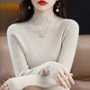 Cashmere Sweater Women's Half High Neck Base Sweater Autumn and Winter Slim Fit Knit Inner Top Solid Color Thickened