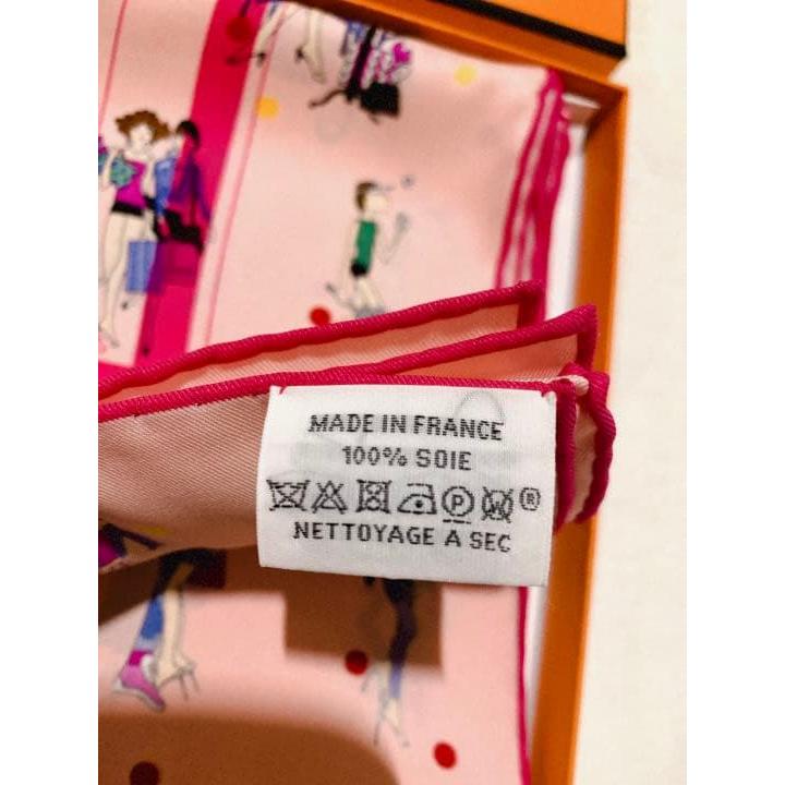 Б/у Шарф HERMES Carre 70 Ex-Libris Parisienne Hermes Розовый