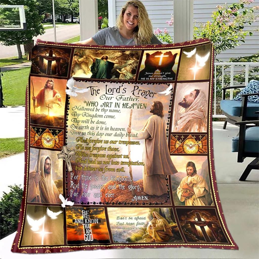 Мягкое одеяло с изображением Иисуса Девы Марии, постельное белье, фланелевое теплое одеяло для гостиной/спальни, одеяло для дивана, милое одеяло