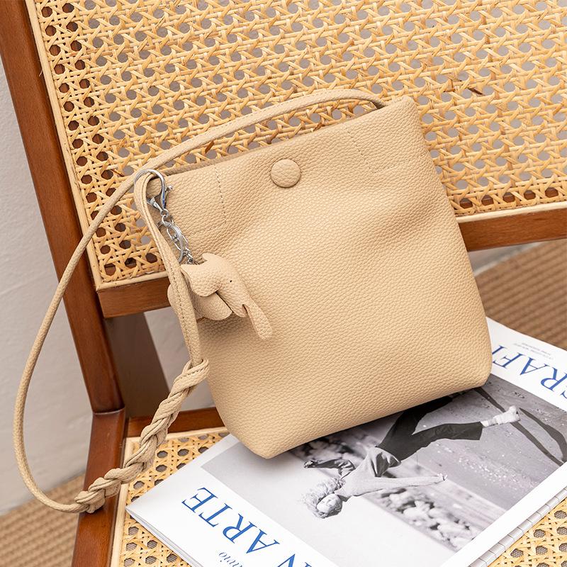 New Mini Mobile Phone Bag Bucket Bag Casual Versatile Leather Women's Bag One-shoulder Crossbody Bag Women