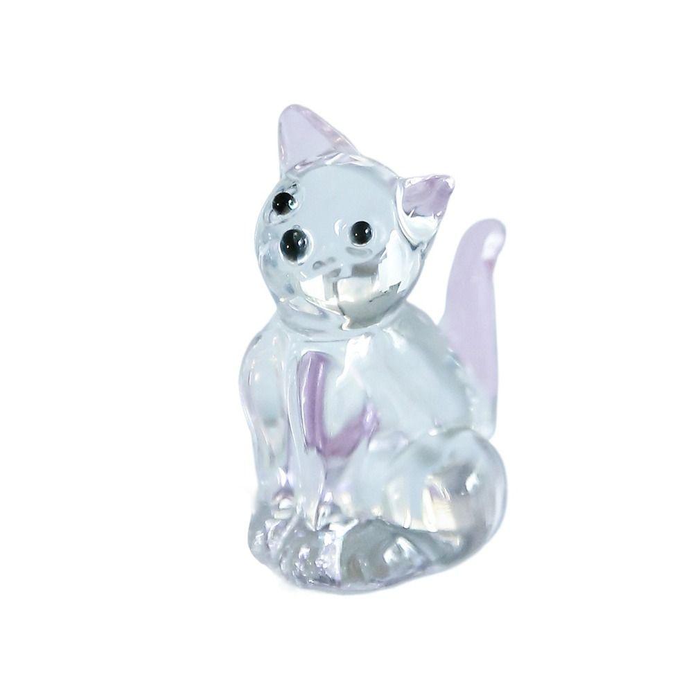 Симпатичное украшение из кристаллов для кошек, прозрачная статуэтка кошки, креативная статуэтка кошки, домашний декор