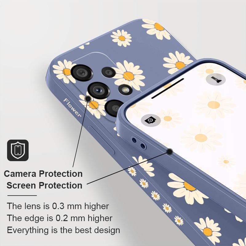 Corrugated Daisy Case For Samsung Galaxy A73 A53 A33 A23 A13 A72 A52 A52S A32 A22 A12 A71 A51 A31 A21S 4G 5G Cover