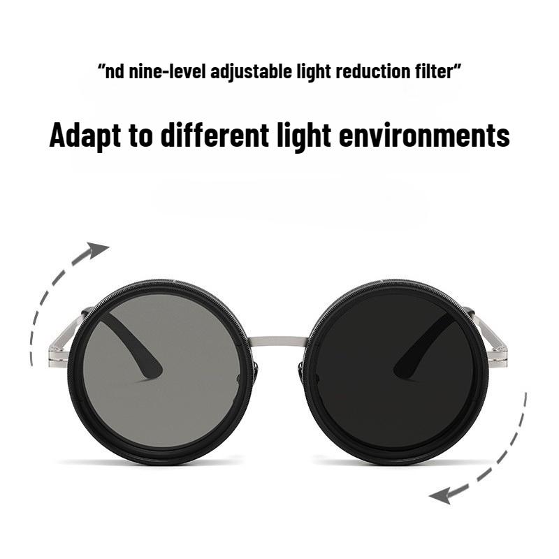 Регулируемые солнцезащитные очки для мужчин и женщин, вращающиеся солнцезащитные очки с уменьшением света, персонализированные модные солнцезащитные очки с круглой оправой, поляризованные солнцезащитные очки