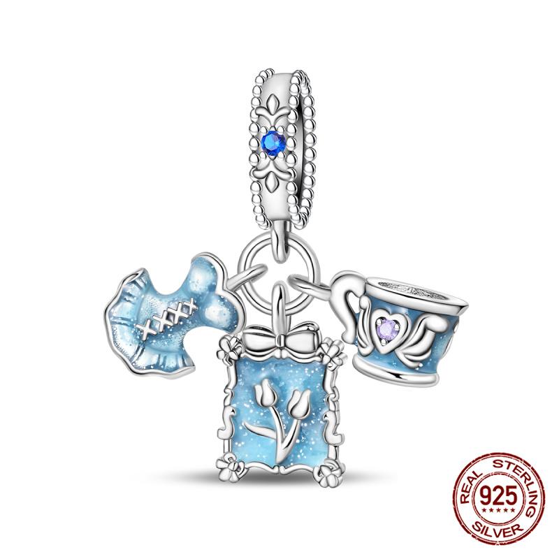 New 925 Silver Pumpkin Car Princess & Cactus Charms Fit 925 Bracelet Jewelry Making For Women Gift