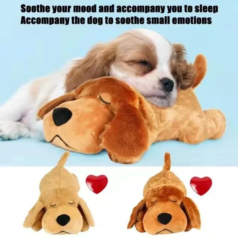Smart fleece Pet Love Snuggle Dog Heartbeat Stuffed Toy Comfortable Dogs Toy For Anxiety Relief Doggy Behavioral Training Aid