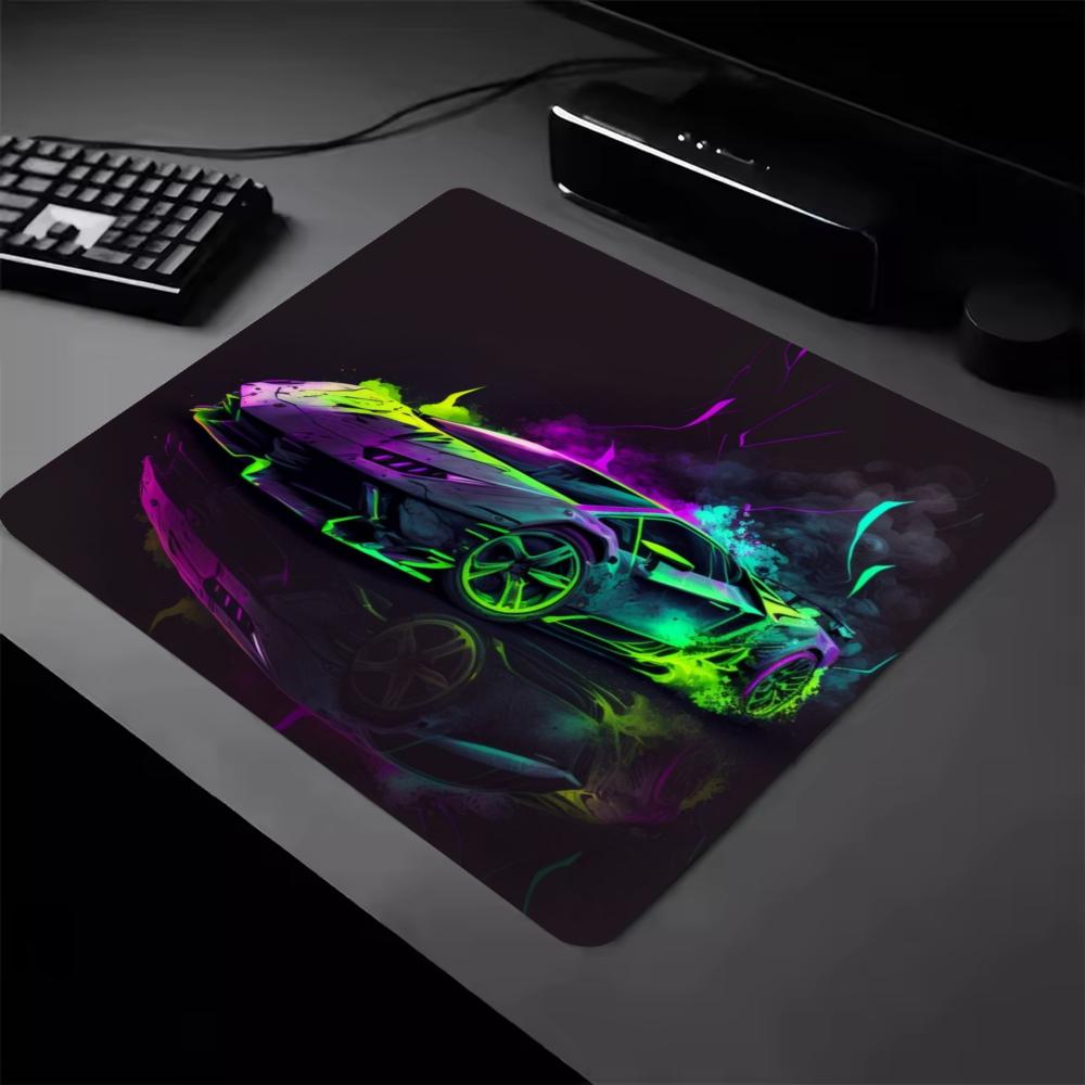 Neon Line Super Car Graffiti Dragon Racing Art Small Mouse Pad Speed Mousepad Premium E-Sports Gaming Desk Mat For Laptop