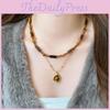 Tiger Eye Stone Layered Necklace With Stainless Steel Pendant Geometric Style For Daily Use