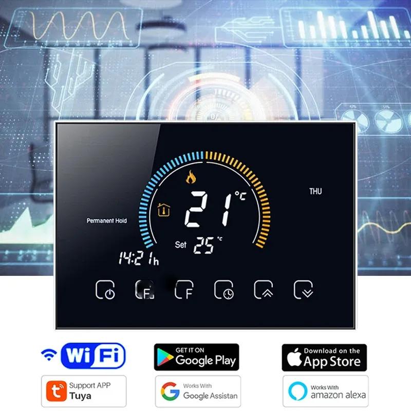 TUYA Wi-Fi Smart Большой цветной экран комнатный программируемый воздушный термостат WIFI для переключателя отопления охладителя Bridge Voice Alexa