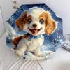 0106 Snowflake Dog  pattern, automatic folding umbrella, portable and foldable design, 8 ribs, a Christmas or birthday gift.