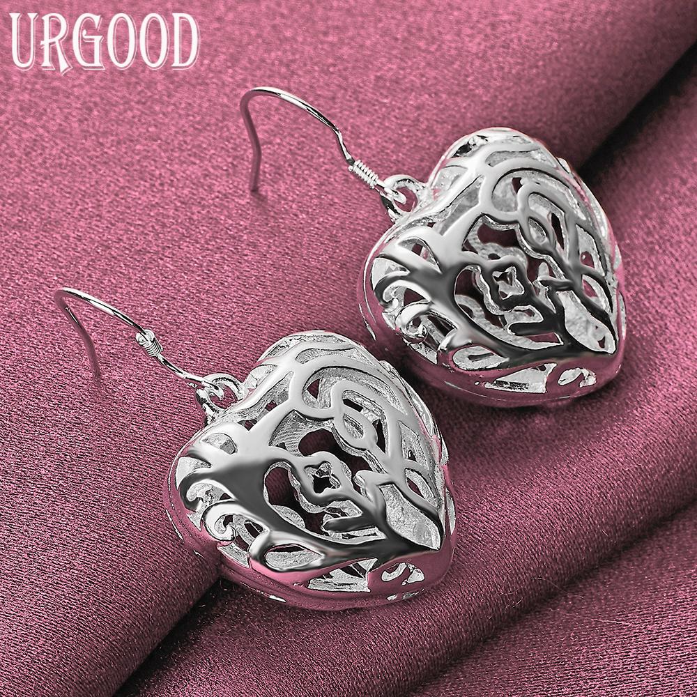 Серьги в форме сердца из стерлингового серебра 925 пробы, свадебные украшения