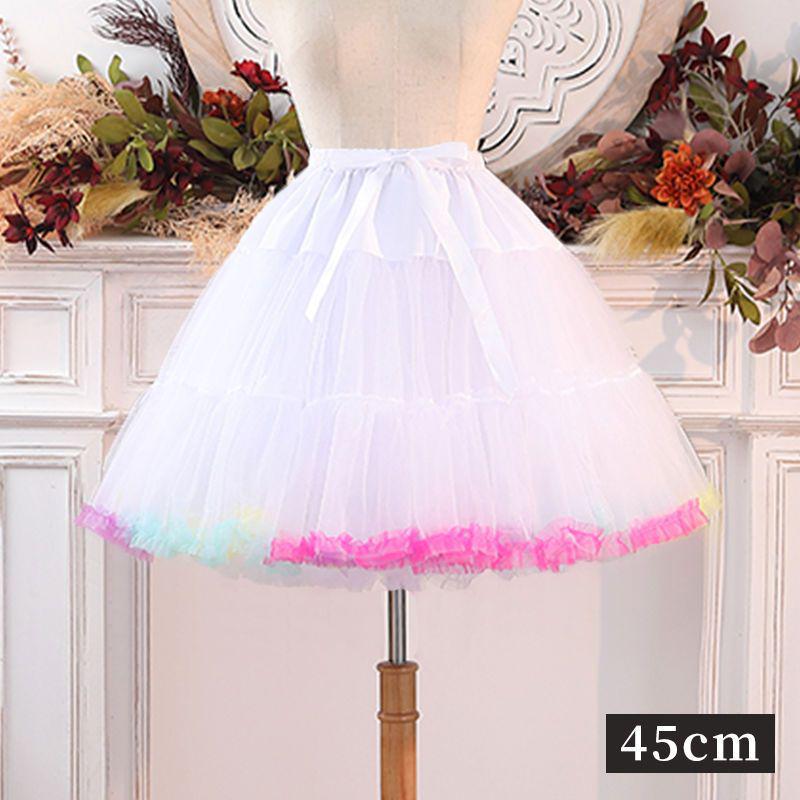 Пышный подъюбник Лолита из мягкой пряжи "Зефир" с поддержкой 45 см - Полноцветная универсальная подкладка