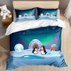 3 предмета Комплект постельного белья Северный полюс Арктический медведь Пингвин Полиэстер Мягкий Размер Квин Детская комната Рождественский подарок