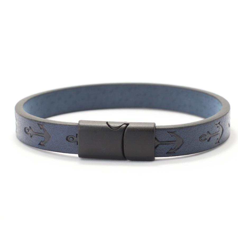 Alloy Handmade Leather Bracelet Men Printed Anchor Braslet Magnet Clasp Vintage Sports Wrist Guard Jewelry Gift Homme Pulsera