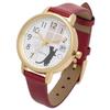 Watch Analog Leather Strap Calendar Date Cat Nyakare Red [Fieldwork] Women's ST295-2