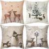 Новая Рождественская наволочка с принтом Лось Рождественская елка Старик Подушка Диванная подушка Подушка