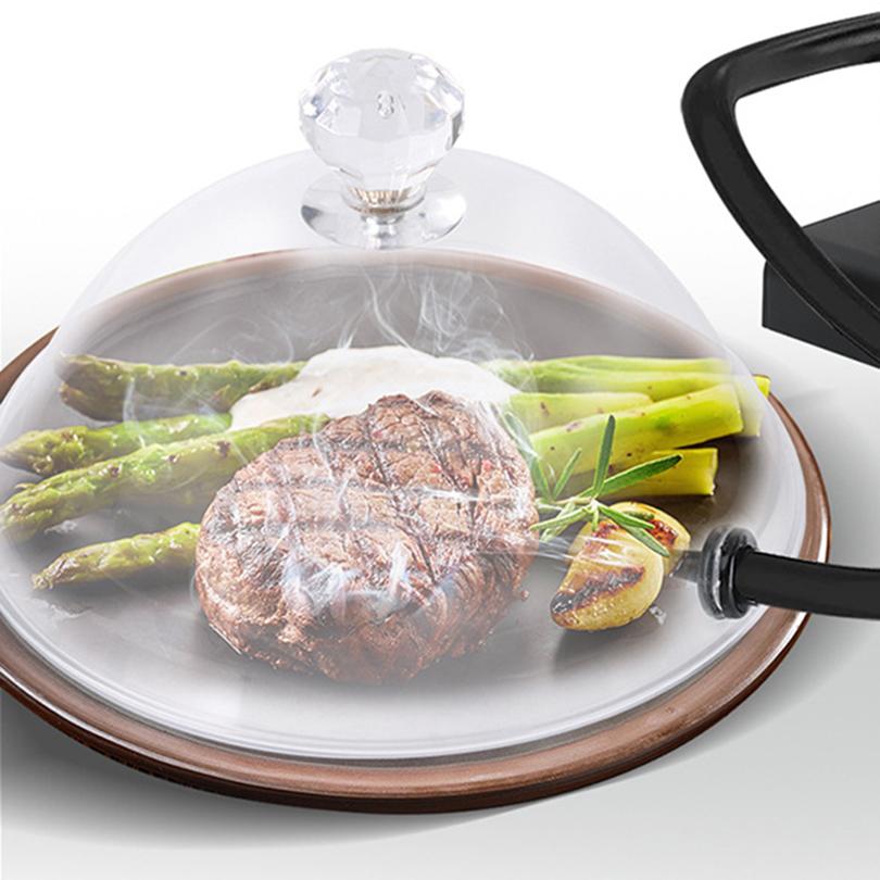 Lightweight Molecular Cuisine Smoke Hood Food Grade Lid Smoke Infuser Cold Smoke Generator Meat Burn Smokehouse Cooking BBQ Grill