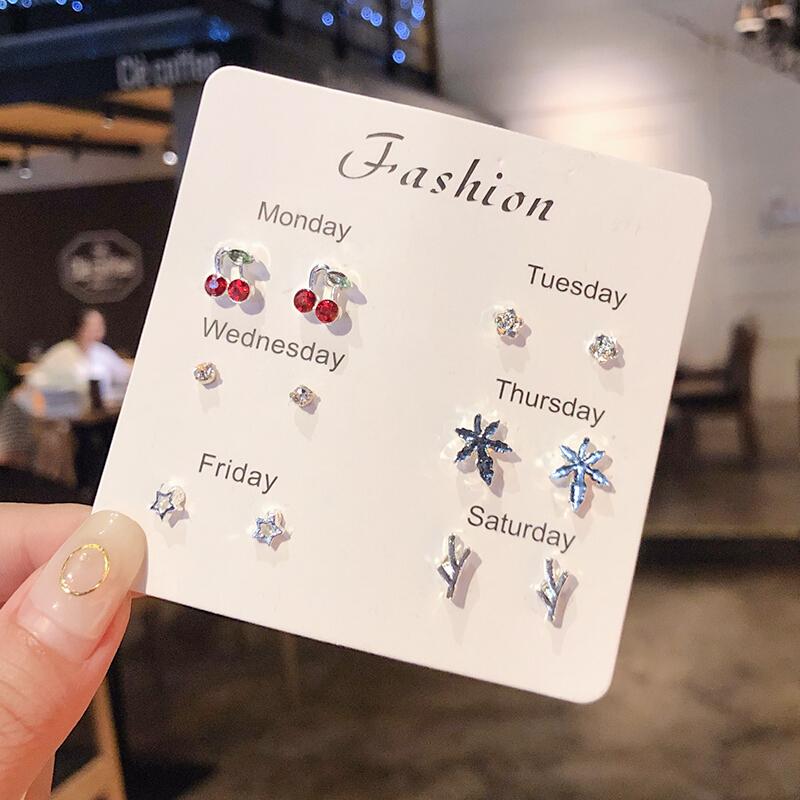 Новый набор серег-гвоздиков из серебра 925 пробы для женщин, девушек, простые, милые, изысканные, мини-серьги, ювелирный подарок, оптовая продажа, прямые продажи