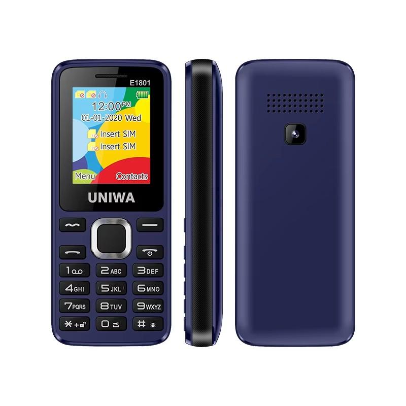 UNIWA E1801 High Quality Mobile Phone Unlocked Non-slip Design FM Radio Big Button Keypad Bar Old Simple Classic GSM 2G Telephone