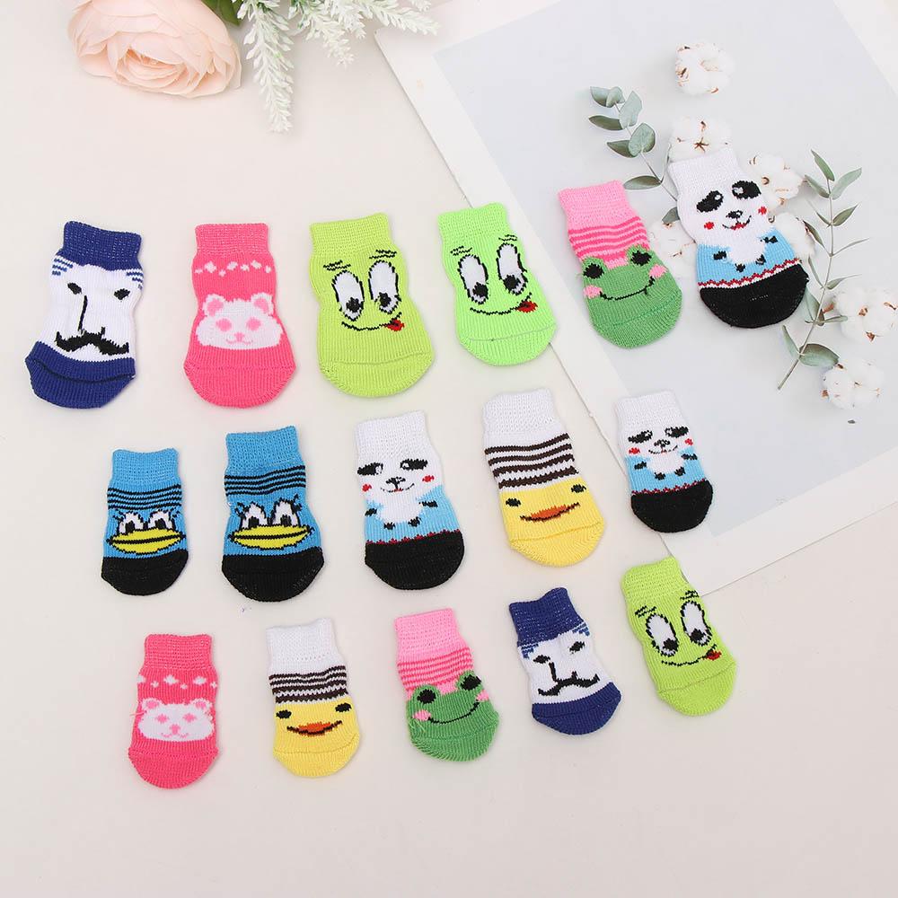Cartoon Teddy Anti-Scratch Small Dog Anti-Dirty Dog Socks Cat Accessories Knitted Socks Pet Boots