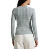 Женский вязаный свитер с длинным рукавом и круглым вырезом Polo Ralph Lauren с вышивкой логотипа светло-голубой 211935303-009
