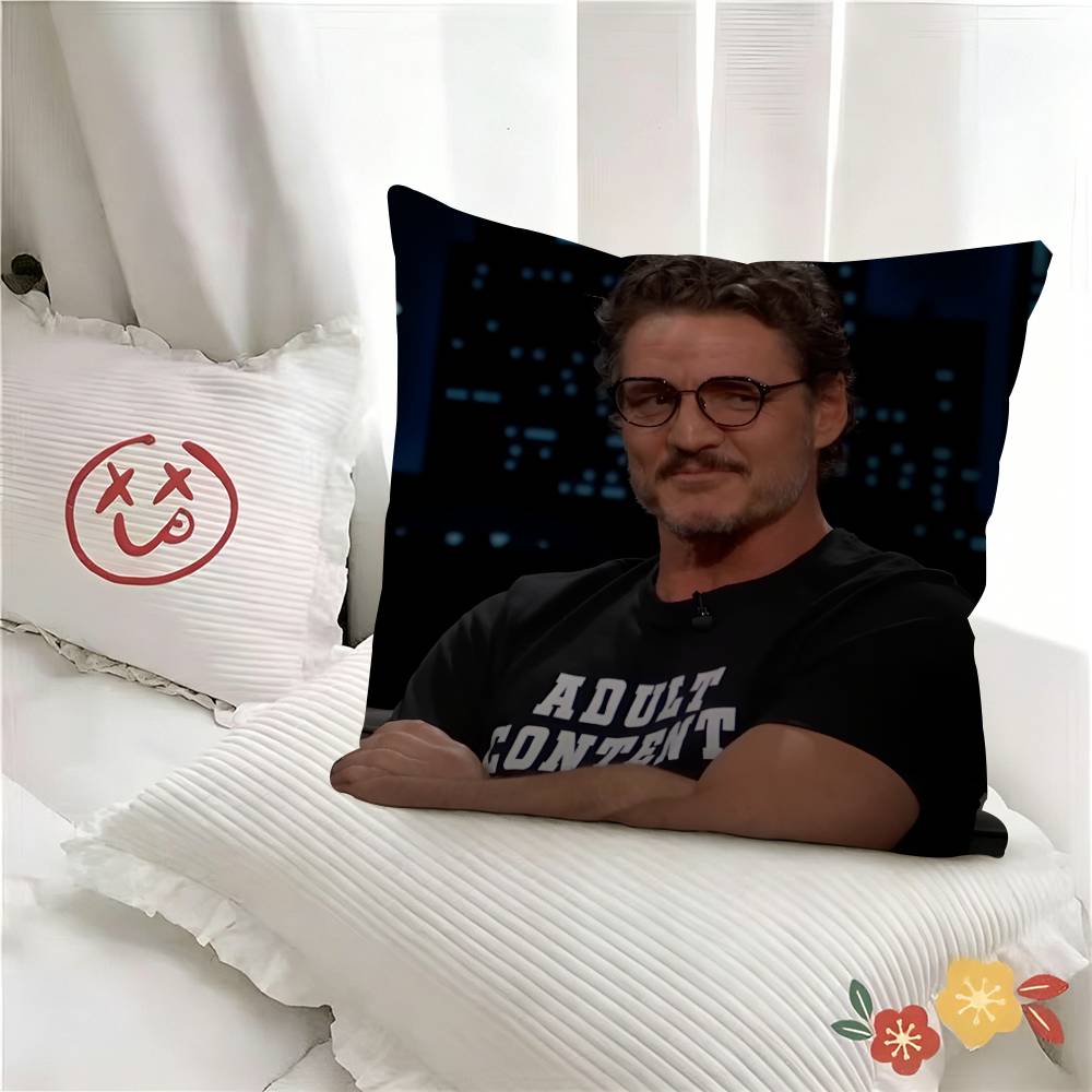 pc Funny Movie Figure Pedro Pascal Pillow Case Fashion Square Pillowcase Bedroom Sofa Room Ins Decoration Leisure