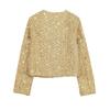 Women Sequins Coat O Neck Long Sleeves Female Loose Jacket Gold Silver Wild Shiny Short Woman Cardigan Coat Streetwear