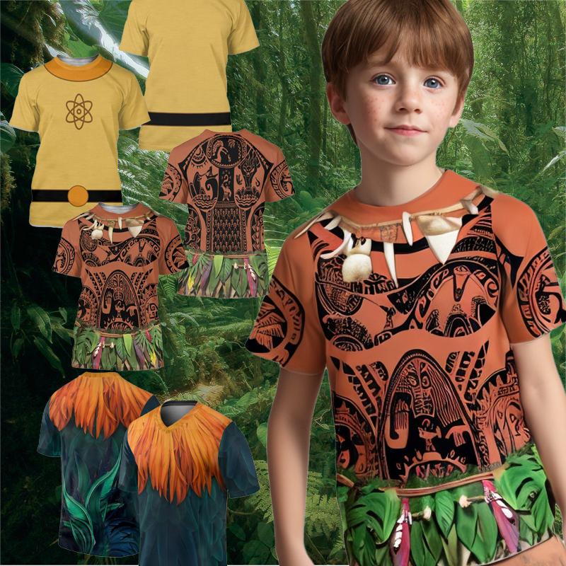 Футболка Maui Moana Summer с 3D-принтом, детские повседневные футболки с коротким рукавом для мальчиков и девочек