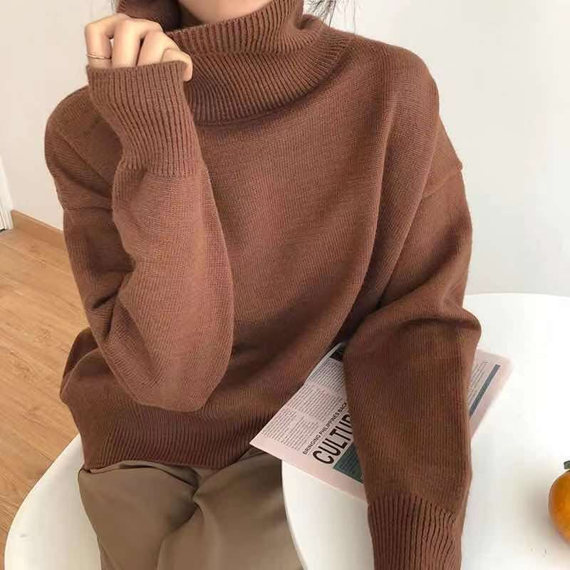 Hirsionsan Cashmere Oversized Turtleneck Knitted Sweater Women Winter Thicken Warm Solid Basic Pullovers Female Casual Soft Long Sleeve Jumper