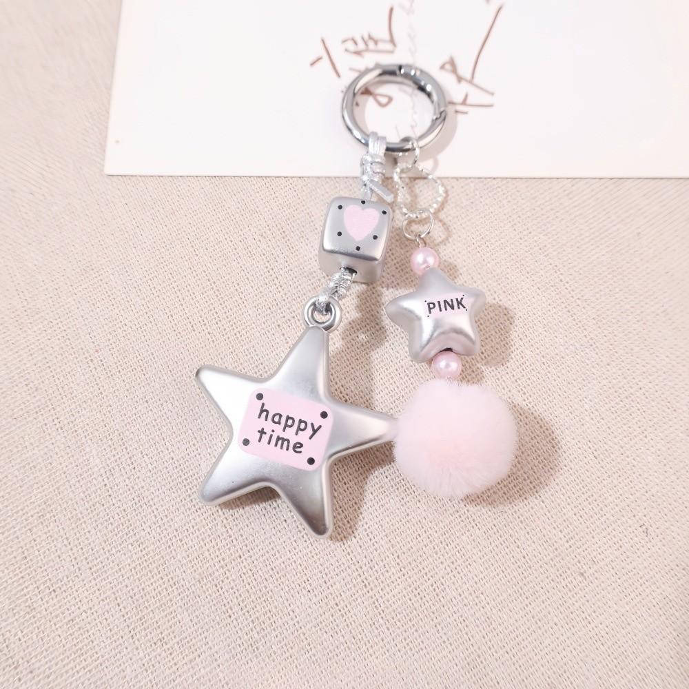 Decorative Star Keychain Y2k Heart Keyring Celestial Zipper Pull Car